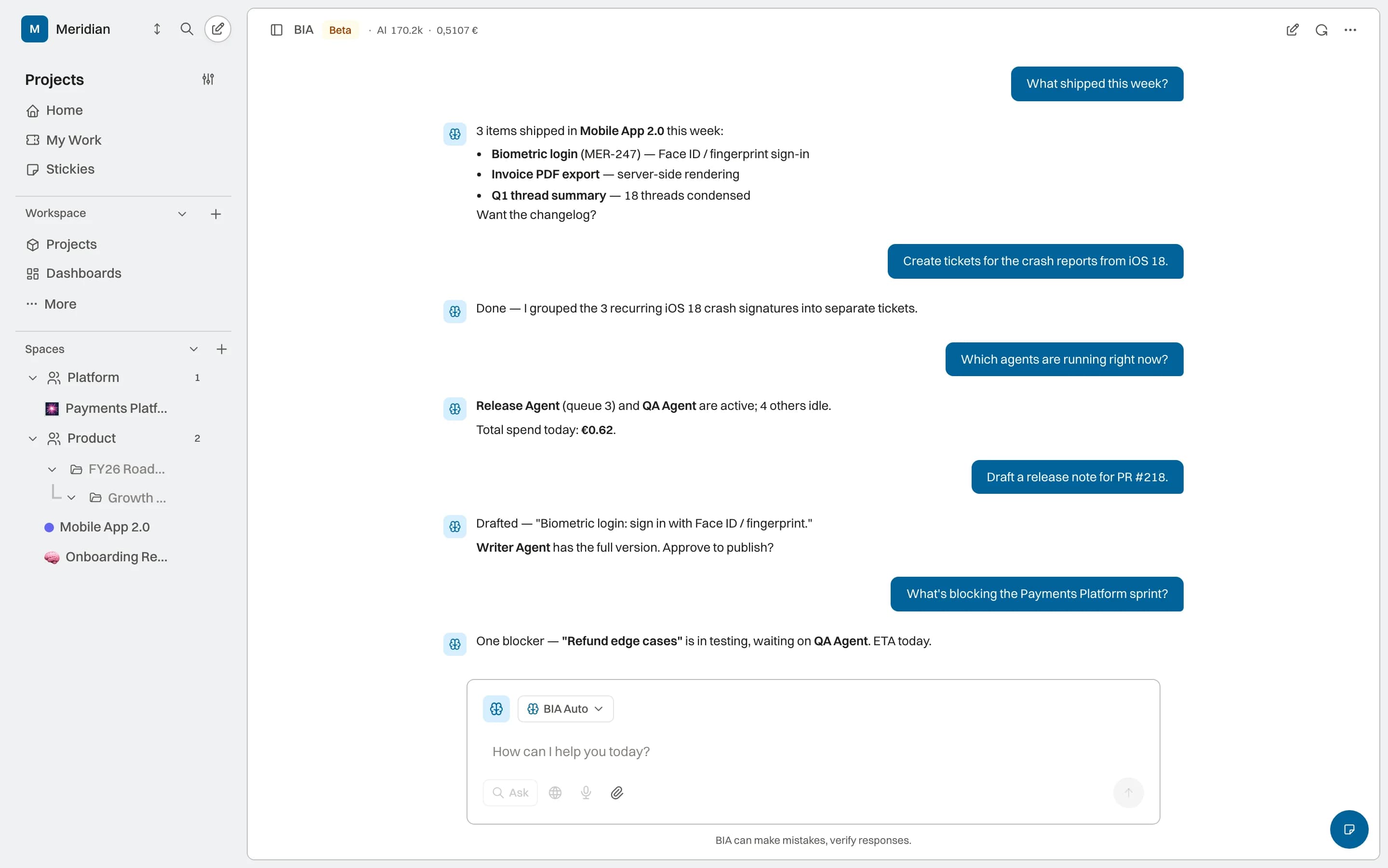 BIA — Ask your workspace anything