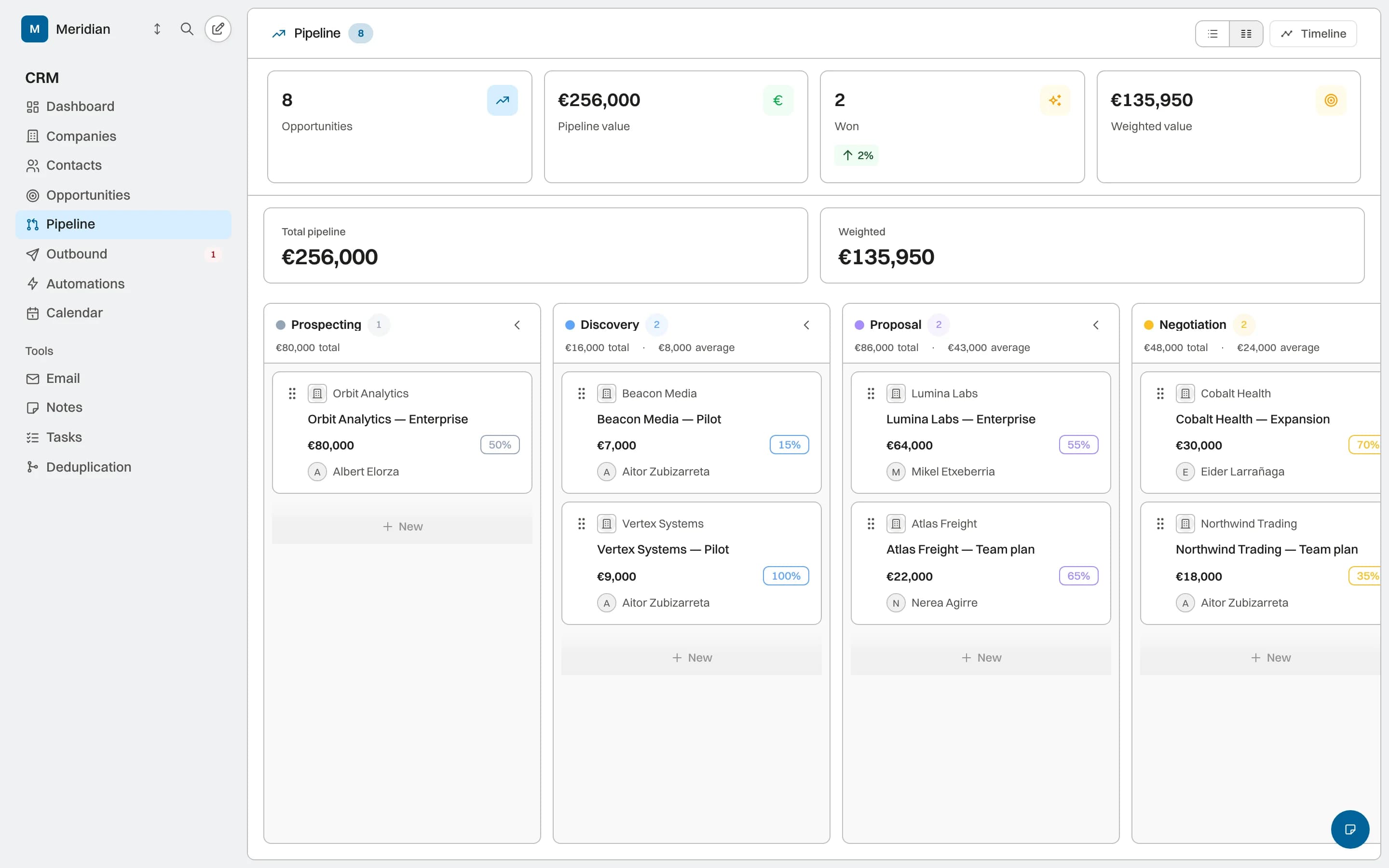 Built-in CRM from day one